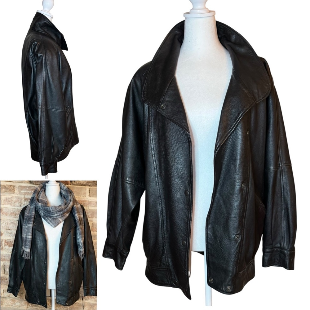 Tannery West Black Leather Snap-Front Jacket